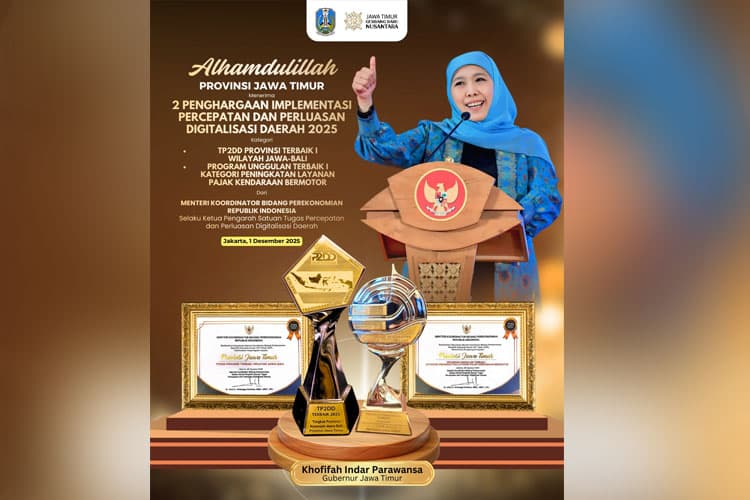 Pemprov Jatim Raih Penghargaan TP2DD Terbaik Kawasan Jawa-Bali, Digitalisasi Fiskal Berjalan Efektif